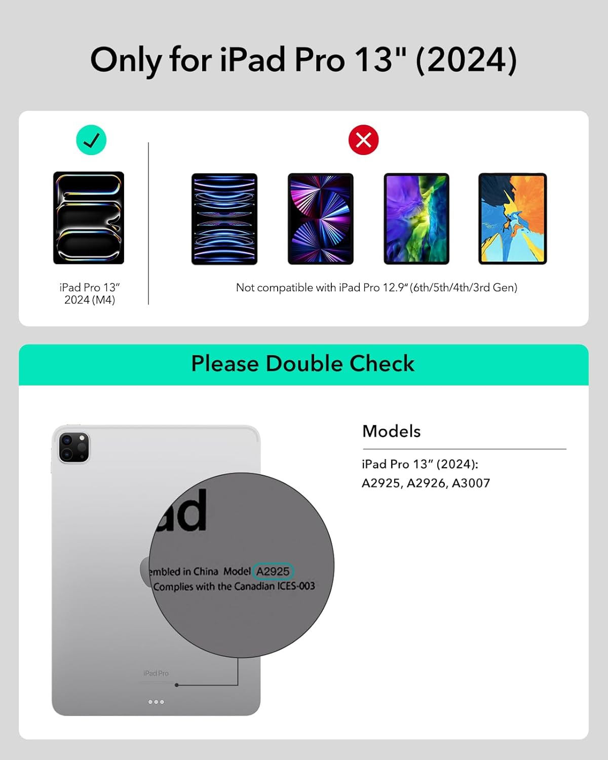 ESR iPad Pro 13 Inch Case with Keyboard (M4, 2024), iPad Pro 13 Keyboard Case with Easy-Set Magnetic Stand, Portrait/Raised Modes for iPad Pro 13 Keyboard, Removable Case, Rebound 360 Series, Black - Image 2