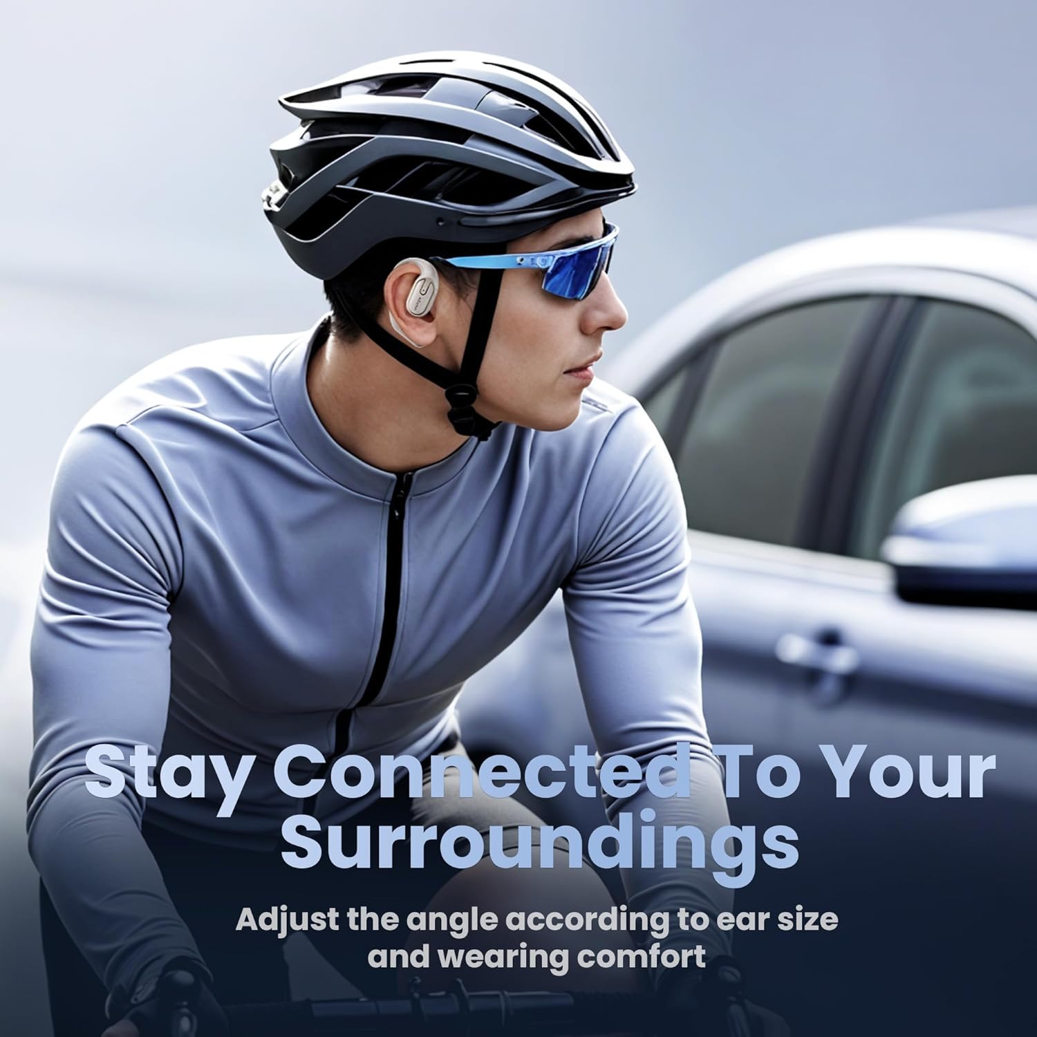 Open Ear Headphones Earbuds wireless - 5.4 Bluetooth Ear Buds with LED Digital Display IPX7 Waterproof, Wireless Headphones Touch Control Air Conduction Stereo Sound with 18.2mm Drivers 80H Playtime - Image 5