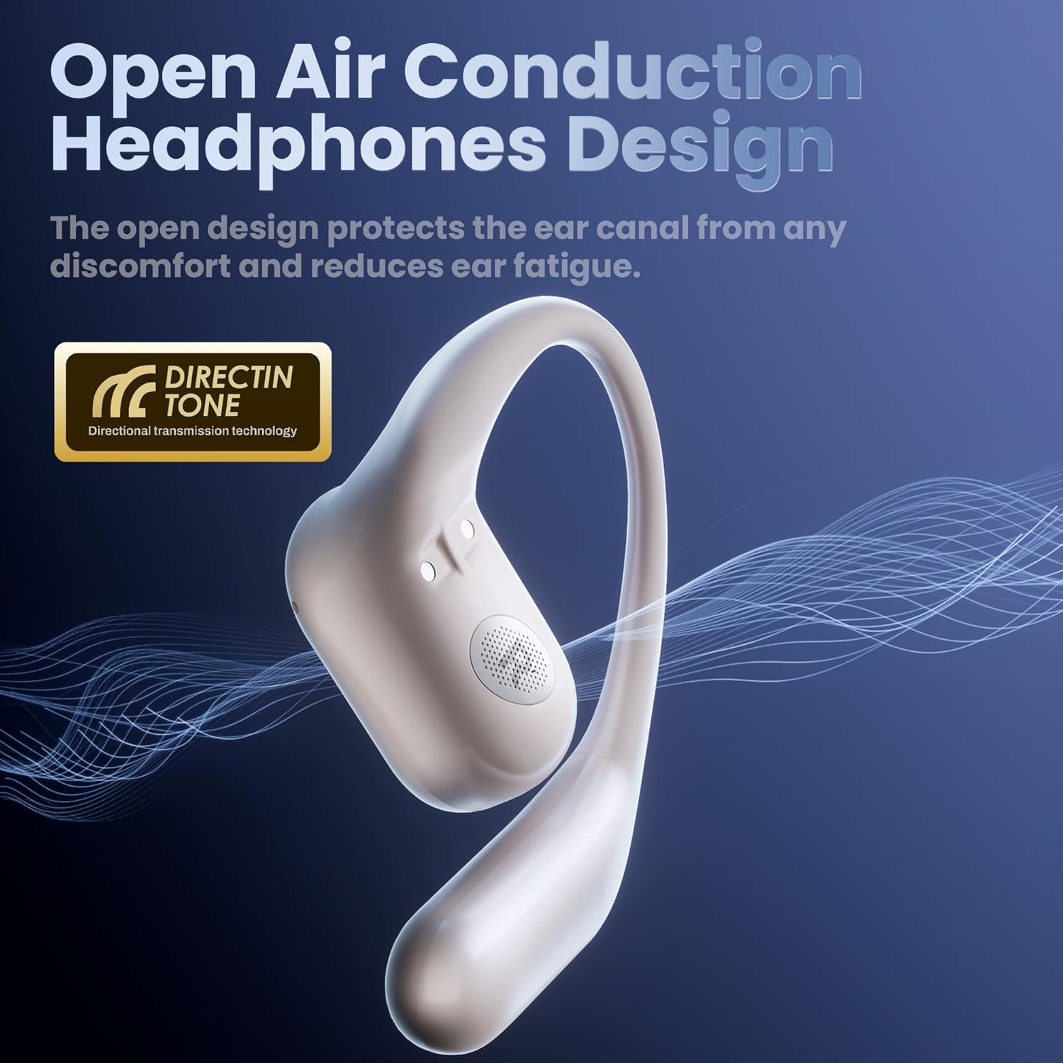 Open Ear Headphones Earbuds wireless - 5.4 Bluetooth Ear Buds with LED Digital Display IPX7 Waterproof, Wireless Headphones Touch Control Air Conduction Stereo Sound with 18.2mm Drivers 80H Playtime - Image 7