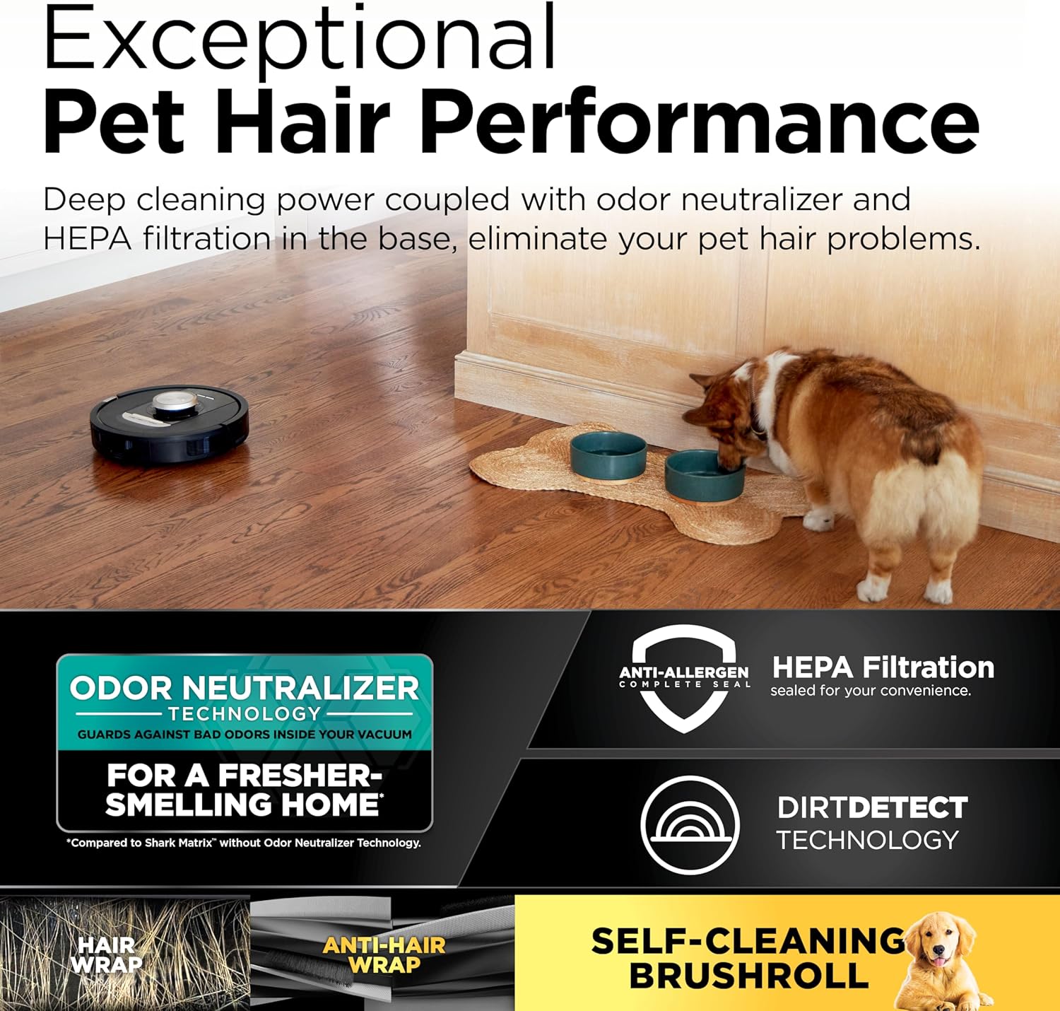 Shark RV2820AE Detect Pro Self-Empty Robot Vacuum with Bagless, 60-day Capacity HEPA Base, 3 Detect & React Technologies, Auto Deep-Clean on Carpets and Hardfloors, NeverStuck Tech, Wi-Fi Black/Bronze - Image 11