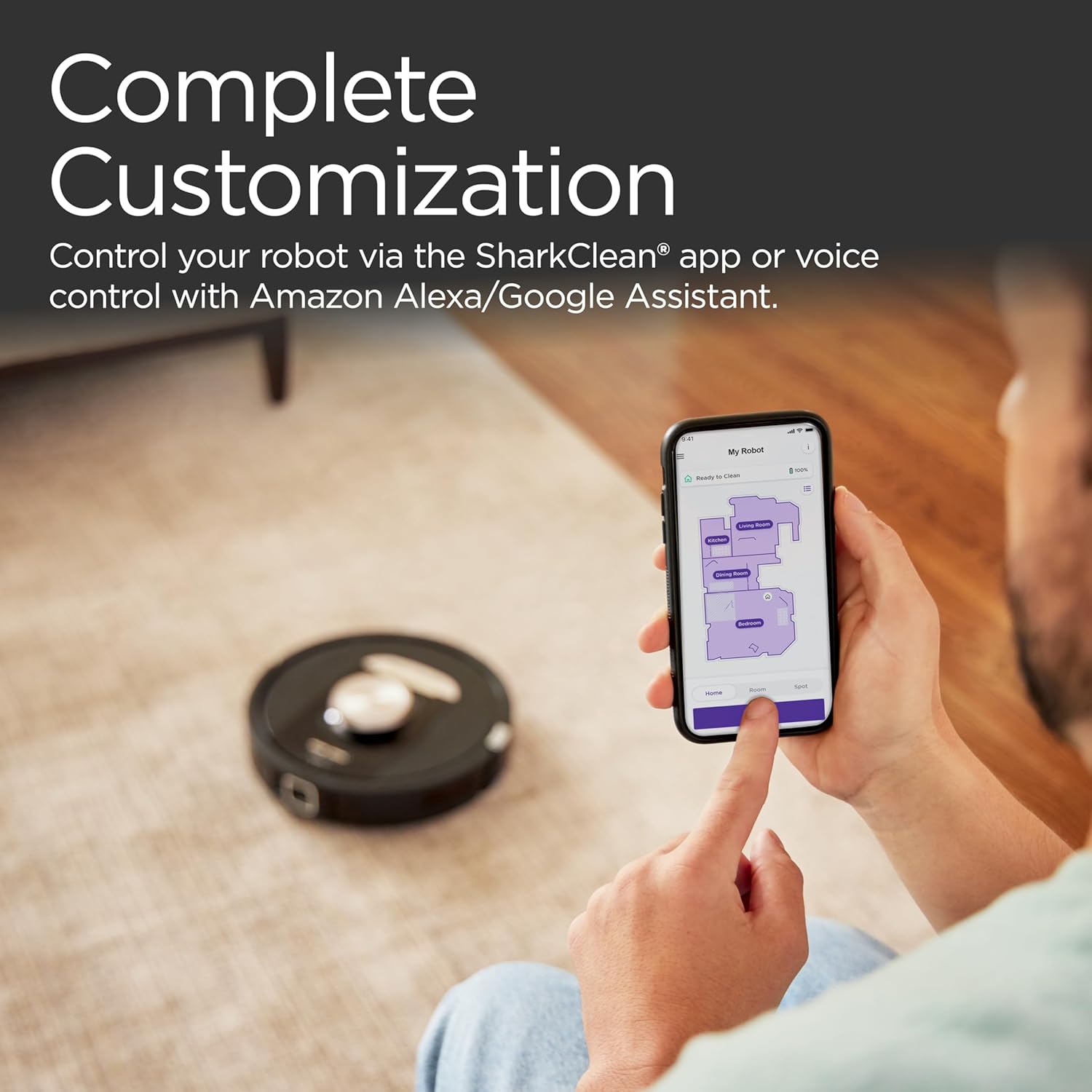 Shark RV2820AE Detect Pro Self-Empty Robot Vacuum with Bagless, 60-day Capacity HEPA Base, 3 Detect & React Technologies, Auto Deep-Clean on Carpets and Hardfloors, NeverStuck Tech, Wi-Fi Black/Bronze - Image 12