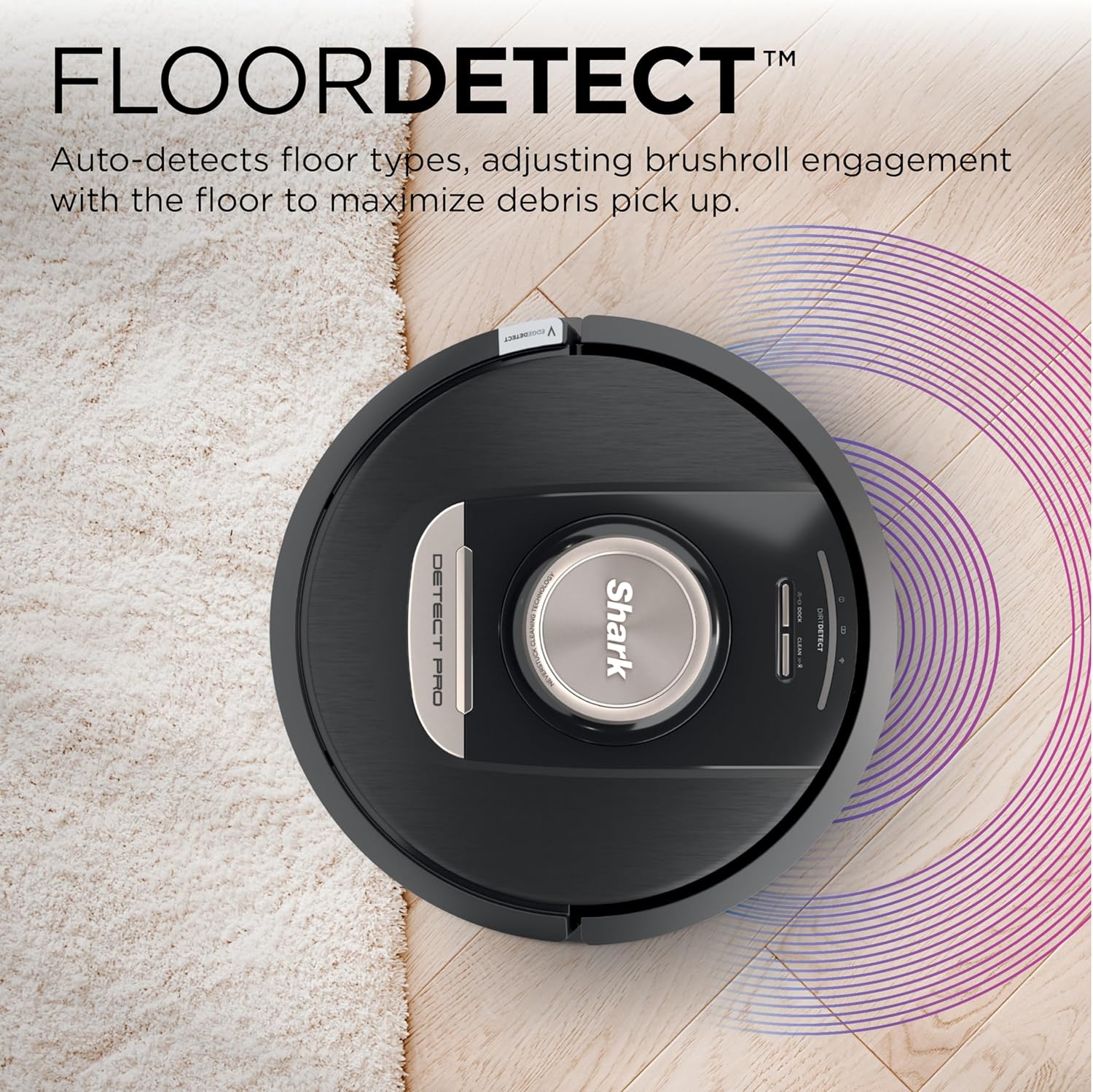 Shark RV2820AE Detect Pro Self-Empty Robot Vacuum with Bagless, 60-day Capacity HEPA Base, 3 Detect & React Technologies, Auto Deep-Clean on Carpets and Hardfloors, NeverStuck Tech, Wi-Fi Black/Bronze - Image 5