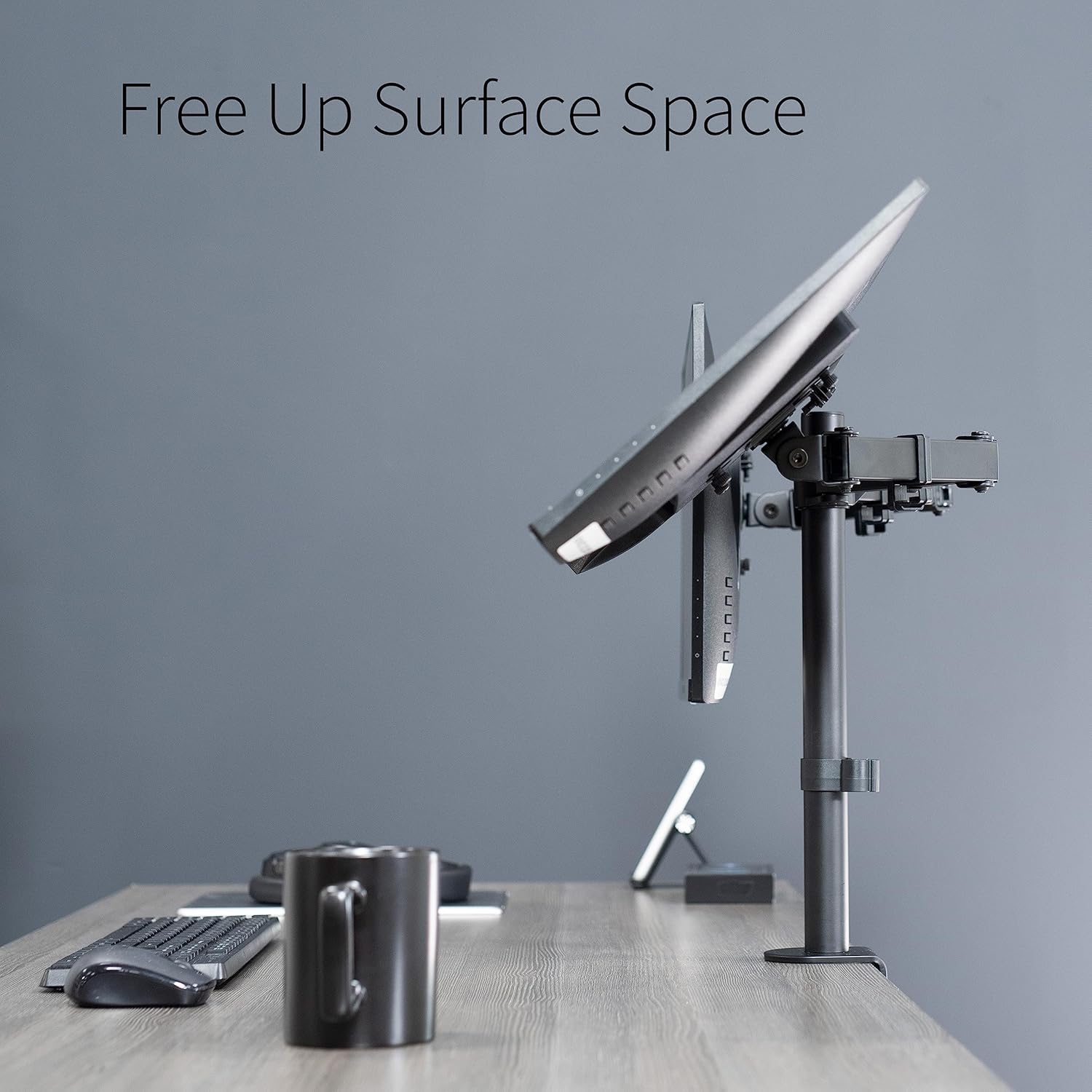 VIVO Dual Monitor Desk Mount, Heavy Duty Fully Adjustable Steel Stand, Holds 2 Computer Screens up to 30 inches and Max 22lbs Each, Black, STAND-V002 - Image 8